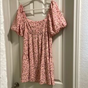Floral Pink Mini Dress